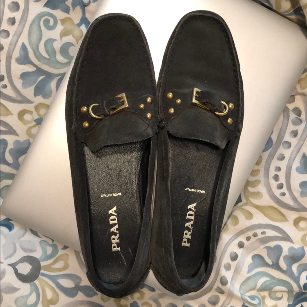 Hunter green Prada loafers - size 39 1/2